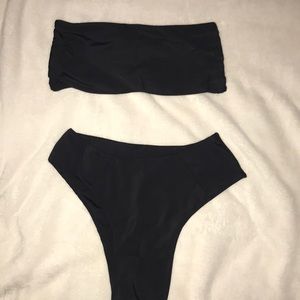Black bandeau bikini set (BRAND NEW)